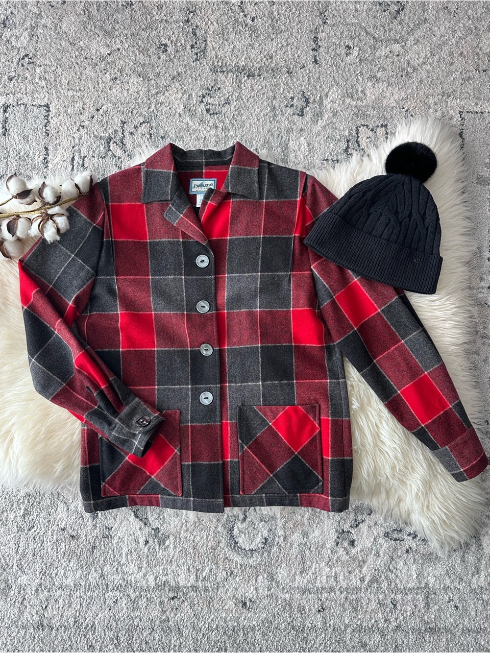 Pendleton 49’er women’s 100% Wool plaid button front jacket/coat size small